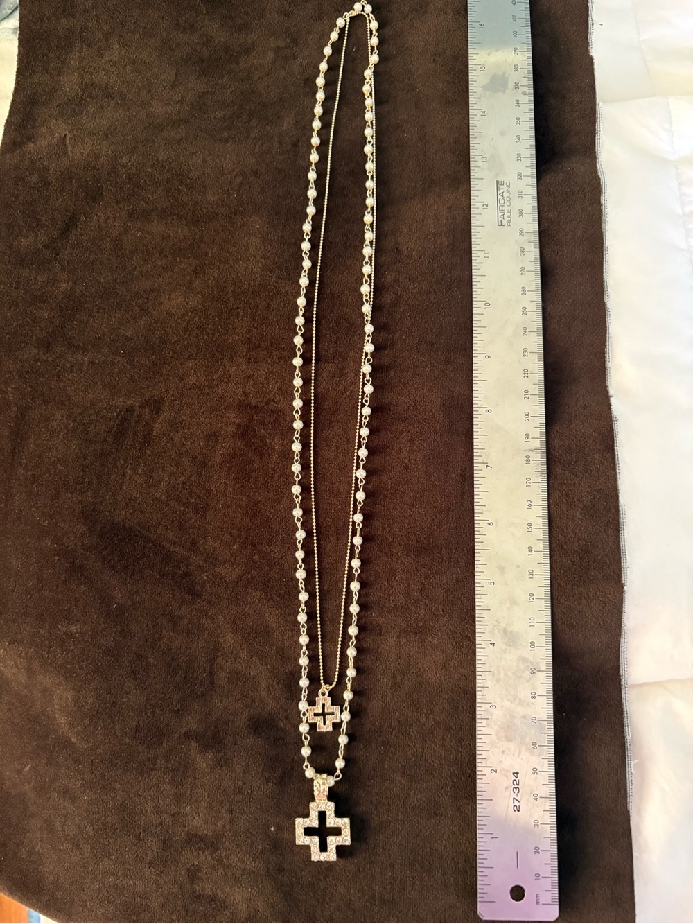 Gold Cross Pendant Layered Necklace - Elegant Women’s Jewelry